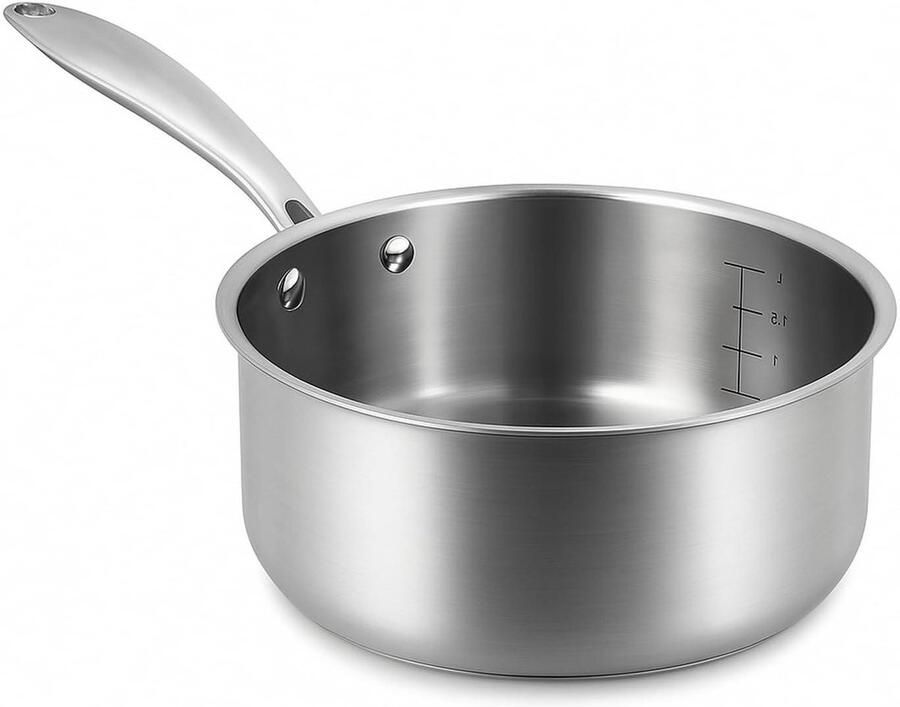 Kookpan Triply RVS Pan Gelijkmatig Koken Gemaakt in Frankrijk 20 cm Zilverkleurig