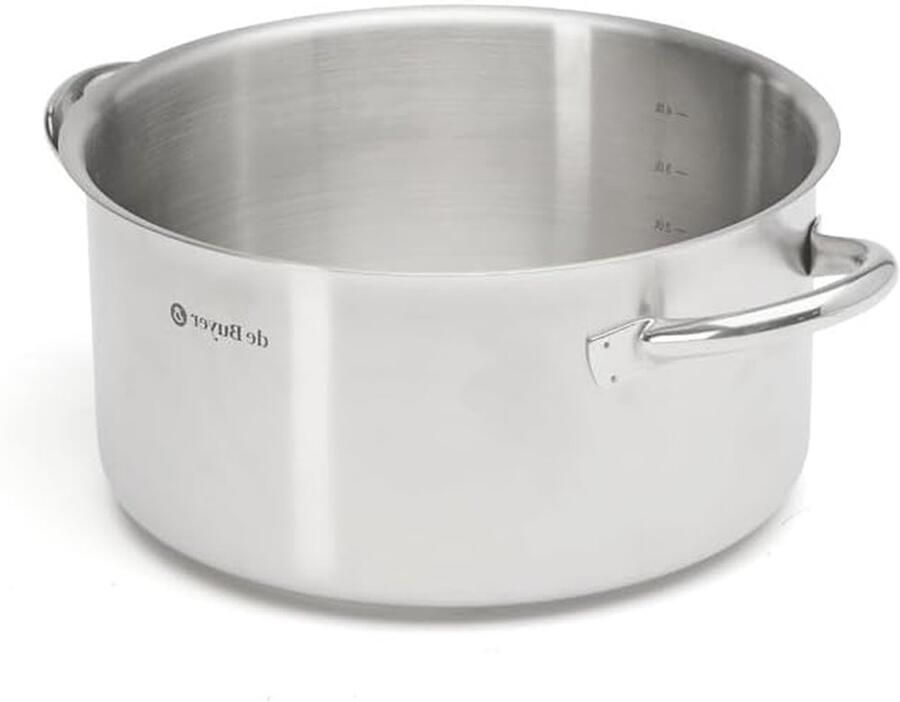 Kookpan zonder deksel Steelpan Eten Bereiden Gelijkmatige warmteverdeling 24 cm Zilver