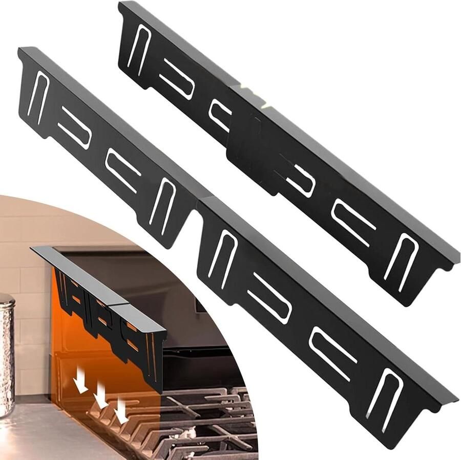 Kookplaat Afdekking Aftrekbare Oven Bescherming Keuken Schoonhouden Roestvrij Staal 35x10cm Zwart