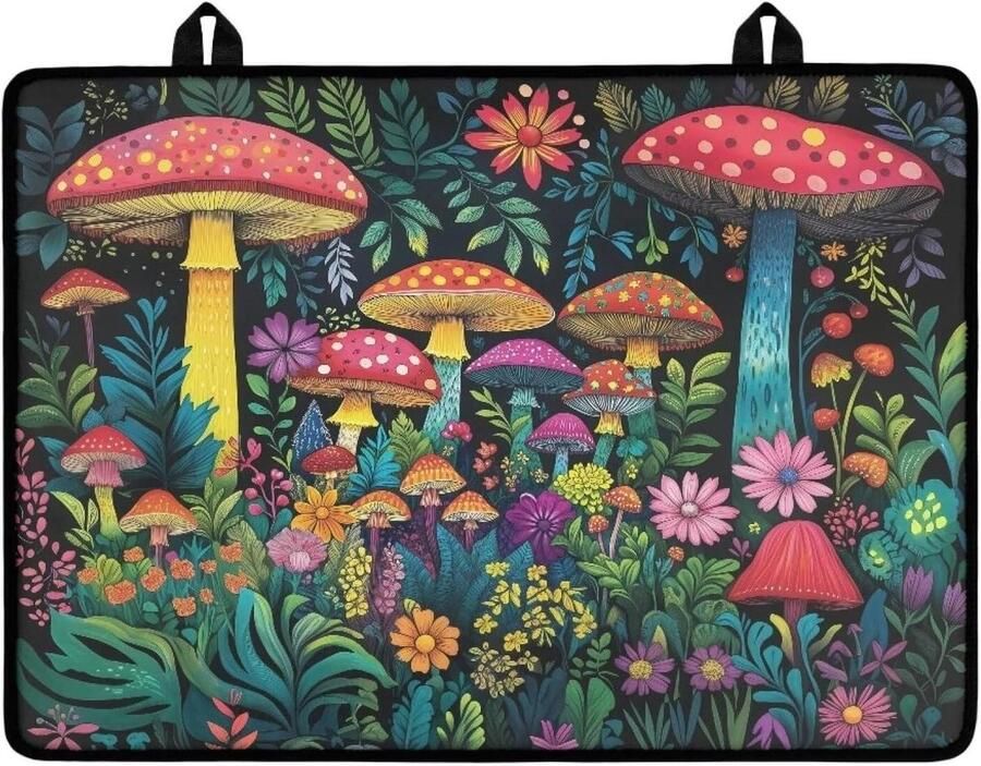 Kookplaat Afdekking Fornuis Beschermer Extra Werkruimte Krasbestendig Materiaal 67 x 55 cm Paddenstoel Bloem