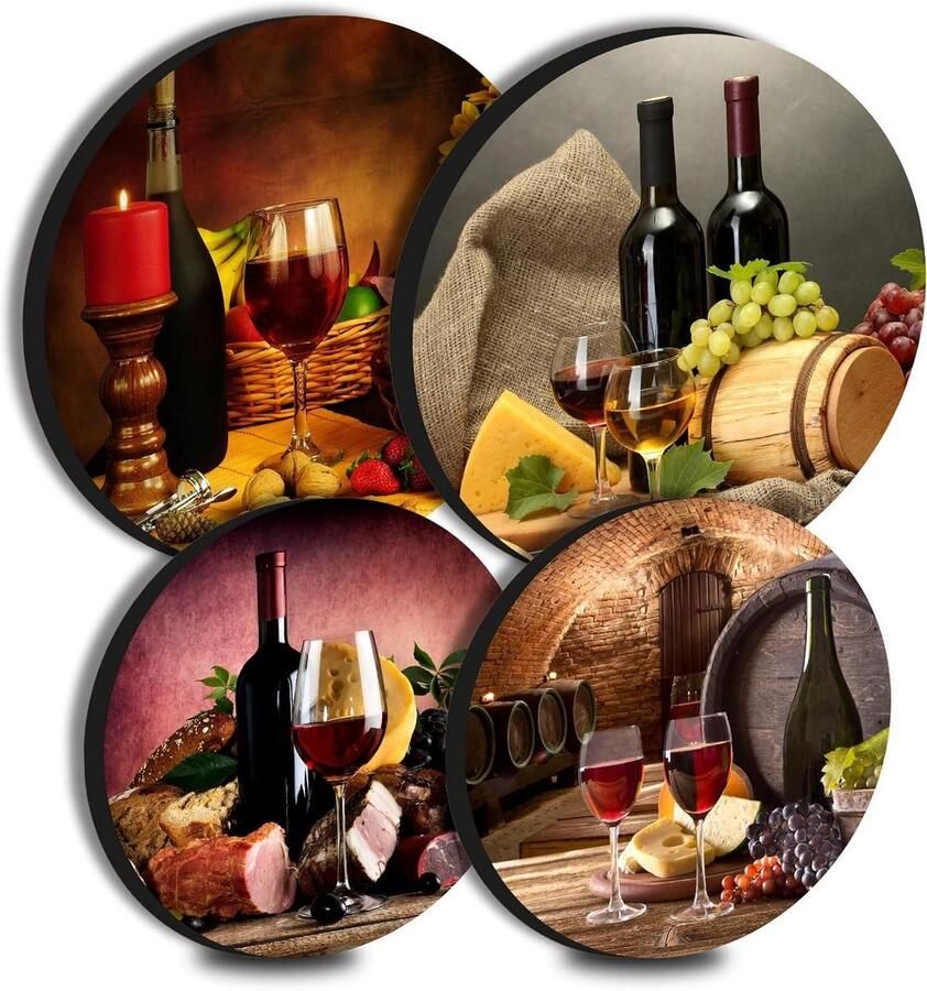 Kookplaat Afdekkingen Fornuis Covers Keuken Organiseren Set van 4 Maten 20cm en 25cm Druiven Fruit Patroon