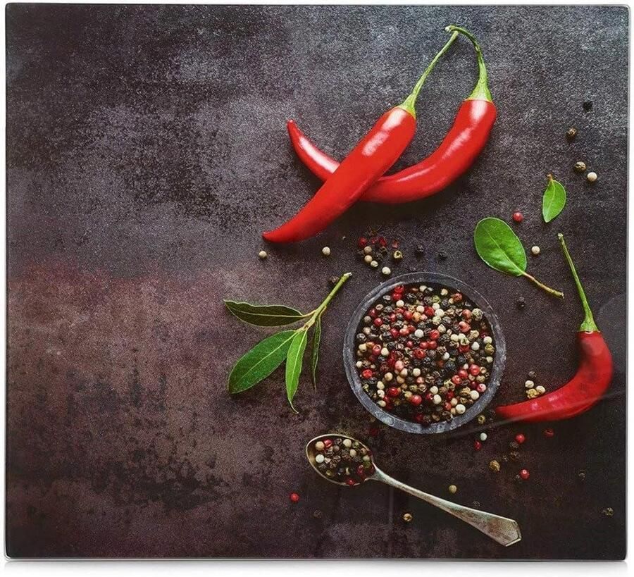 Kookplaat Afdekplaat Aanrecht Beschermer Keuken Beschermen Duurzaam Kunststof 56 x 50 cm Chili Rood