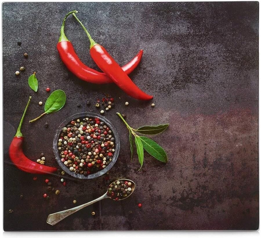 Kookplaat Afdekplaat Aanrecht Beschermer Keuken Beschermen Duurzaam Kunststof 56 x 50 cm Chili Rood