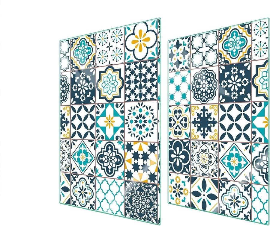 Kookplaat Afdekplaat Aanrecht Beschermer Keuken Decoratie Gehard Glas 70 x 52 cm Mozaïek