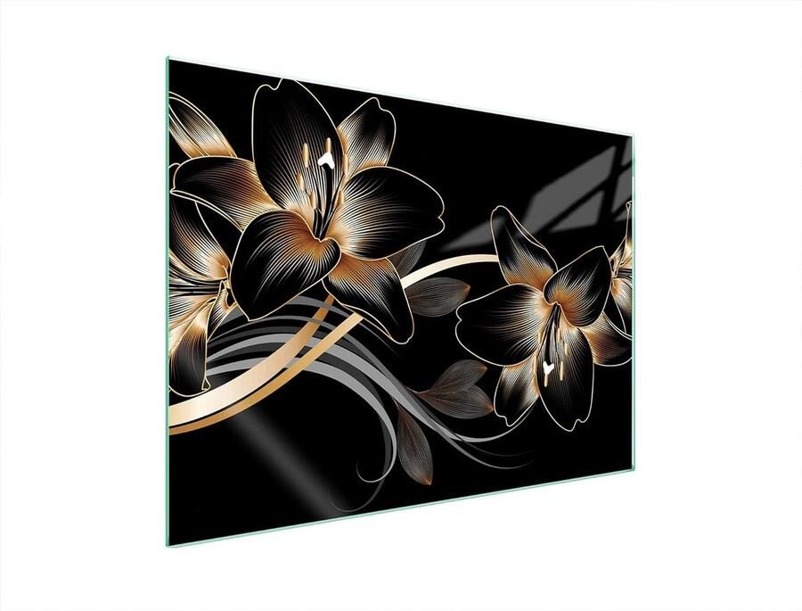 Kookplaat Afdekplaat Aanrechtblad Beschermer Keuken Decoratie Gehard Glas 70 x 52 cm Orchidee