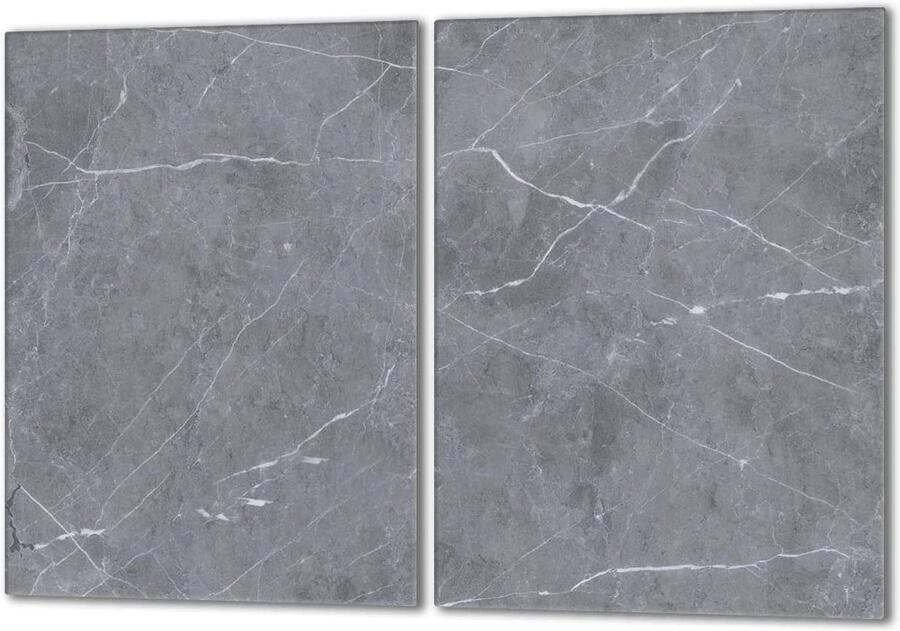 Kookplaat Afdekplaat Aanrechtblad Beschermer Keuken Werkruimte Dubbele Set 40x52 cm Marmer