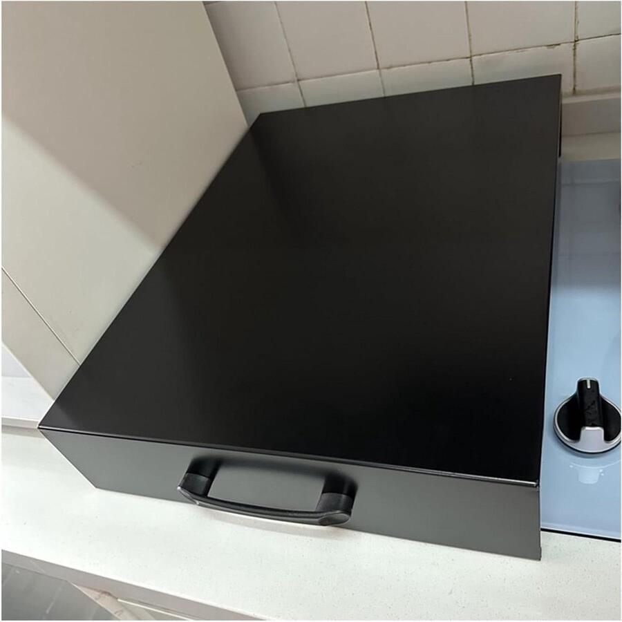 Kookplaat Afdekplaat Aanrechtblad Vergroter Extra Werkruimte Met Handvatten 50 x 60 cm Zwart
