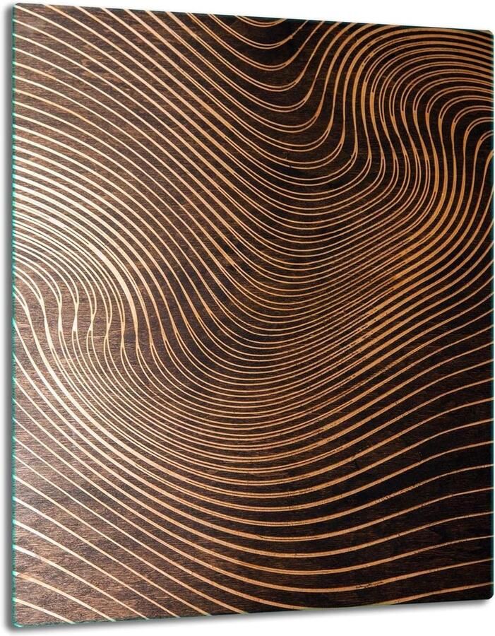 Kookplaat Afdekplaat Beschermglas Plaat Keuken Decoratie Krasbestendig Gehard Glas 40x52 cm Bruin Patroon