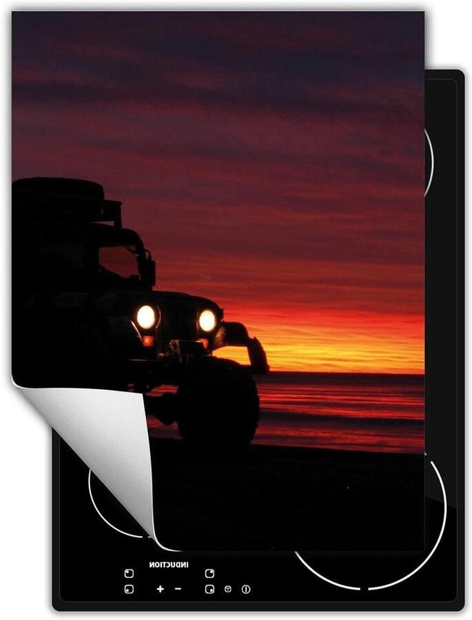 Kookplaat Afdekplaat Beschermmat Werkblad Creëren Anti-slip 40x52cm Jeep landschap