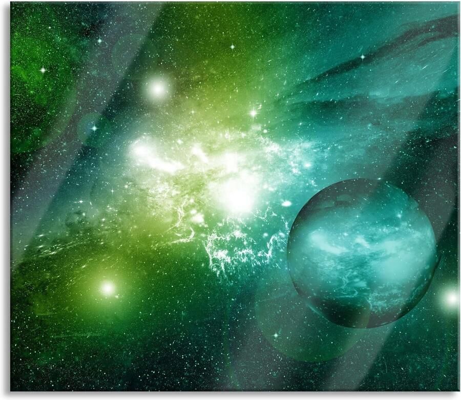 Kookplaat Afdekplaat Beschermplaat Glas Keuken Beschermen Hoge Resolutie Print 60 x 52 cm Galaxy Mist