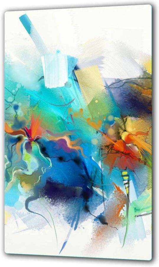 Kookplaat Afdekplaat Beschermplaat Glasplaat Keuken Beschermen Gehard Glas 30 x 52 cm Multicolor