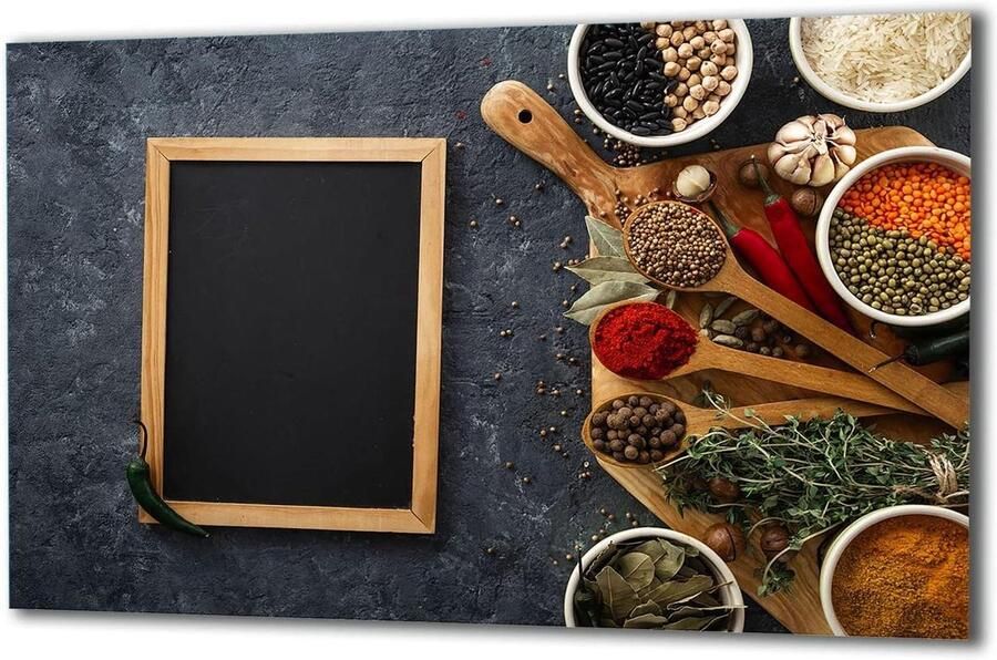 Kookplaat Afdekplaat Beschermplaat Glasplaat Keuken Beschermen Gehard Glas 80 x 52 cm Meerkleurig