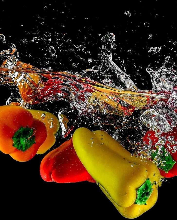Kookplaat Afdekplaat Fornuisbeschermer Spatscherm Koken en keukenwerk 4mm dik acrylglas 40 x 52 cm Paprika's