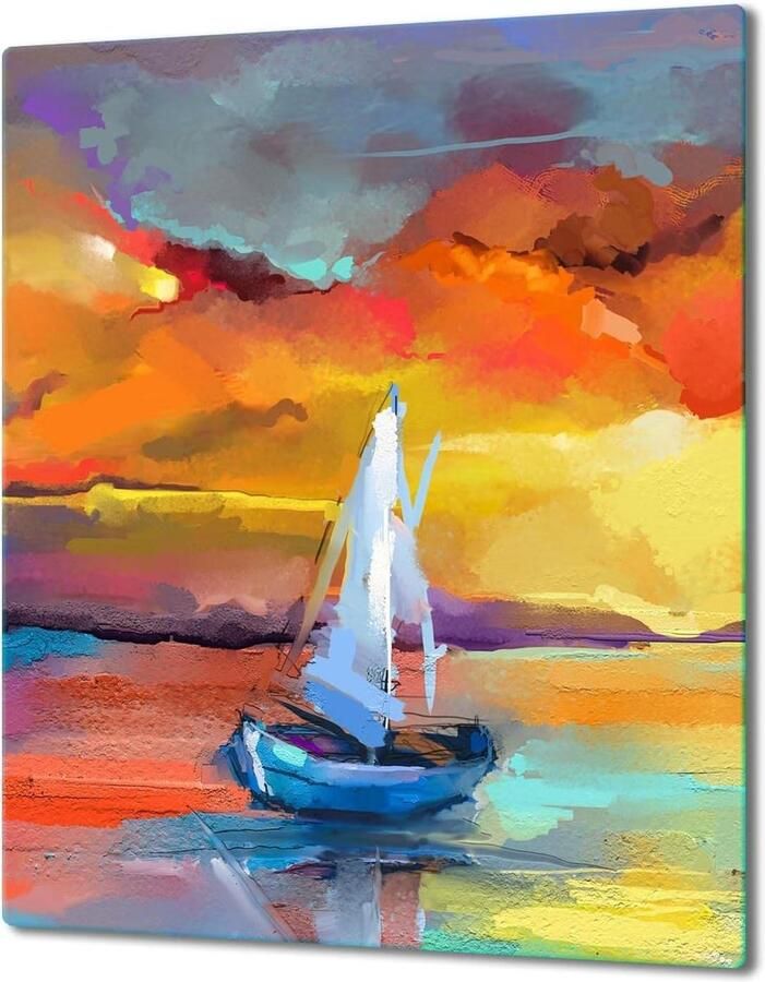 Kookplaat Afdekplaat Glasplaat Beschermer Keuken Beschermen Gehard Glas 40x52 cm Multicolor
