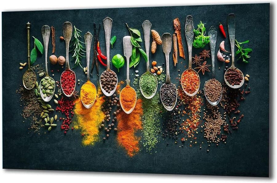 Kookplaat Afdekplaat Glasplaat Beschermer Keuken Decoratie Gehard Glas 80 x 52 cm Multicolor