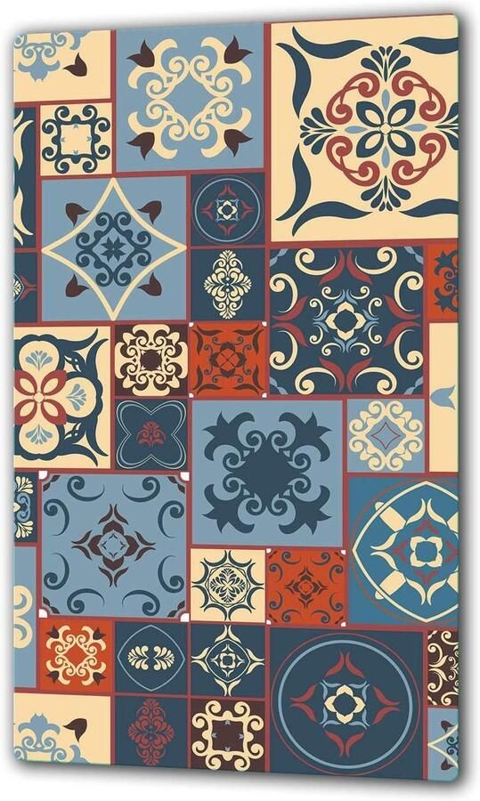 Kookplaat afdekplaat Glasplaat fornuis Keuken decoratie Gehard glas 30x52 cm Mozaïek