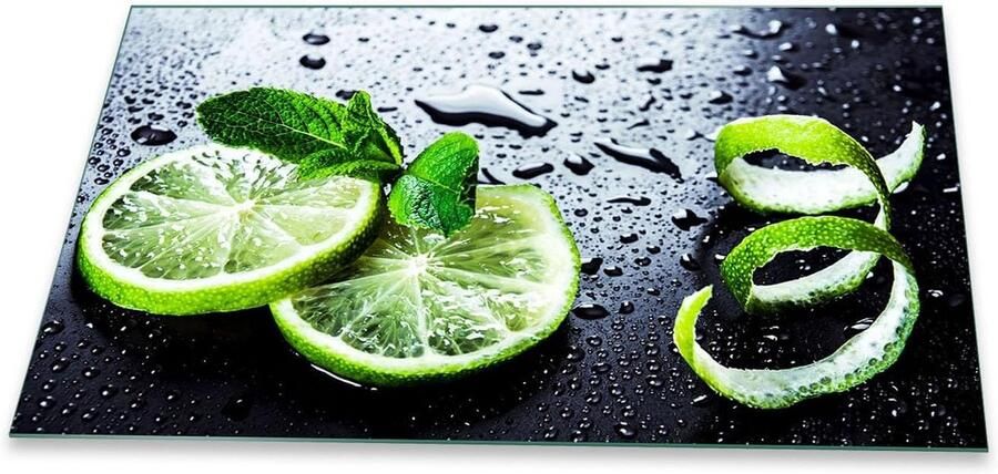 Kookplaat Afdekplaat Glazen Plaat Werkblad Vergroten Krasbestendig Glas 90x52 cm Groen