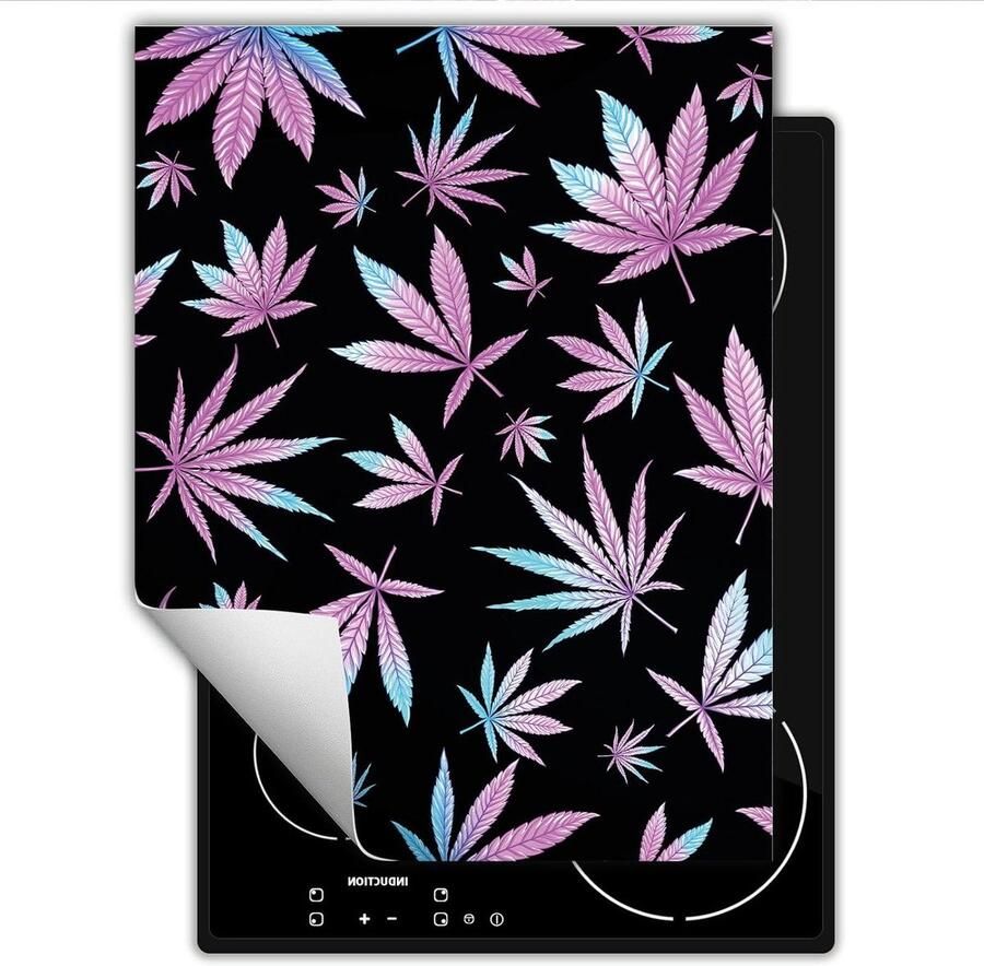 Kookplaat Afdekplaat Inductie Protector Mat Extra Werkruimte Creëren Krasbestendig Vinyl Materiaal 40x52 cm Zwart Houtnerf