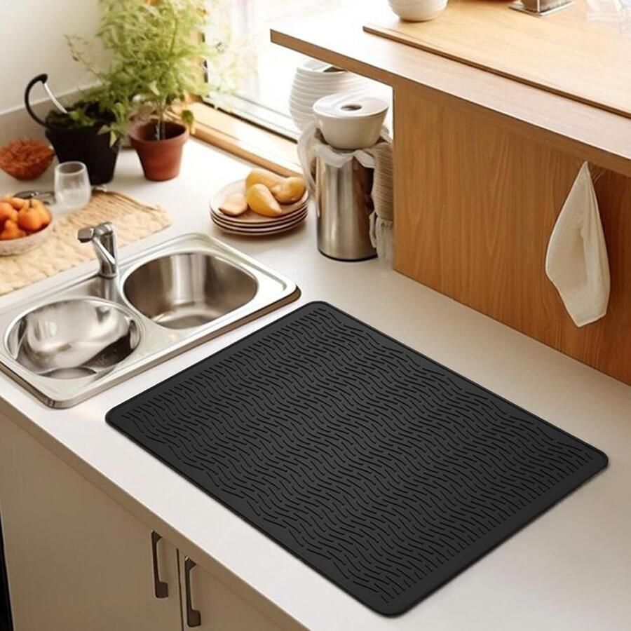 Kookplaat Afdekplaat Keramische Beschermer Keuken Organisatie Hittebestendig Ontwerp 70x50 cm Zwart