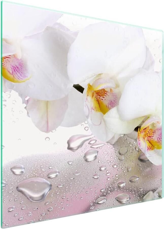 Kookplaat Afdekplaat Snijplank Glas Keuken Beschermen Gehard Glas 50 x 52 cm Orchidee