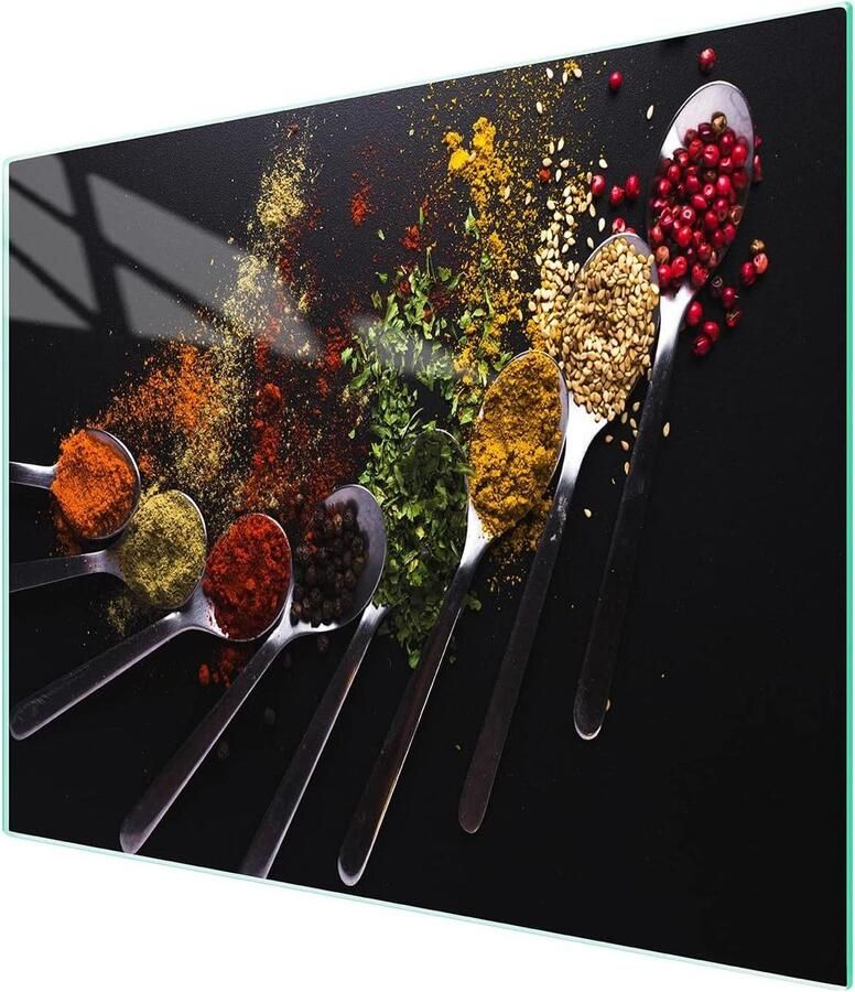 Kookplaat Afdekplaat Snijplank Glas Keuken Beschermen Gehard Glas 52 x 30 cm Veelkleurig