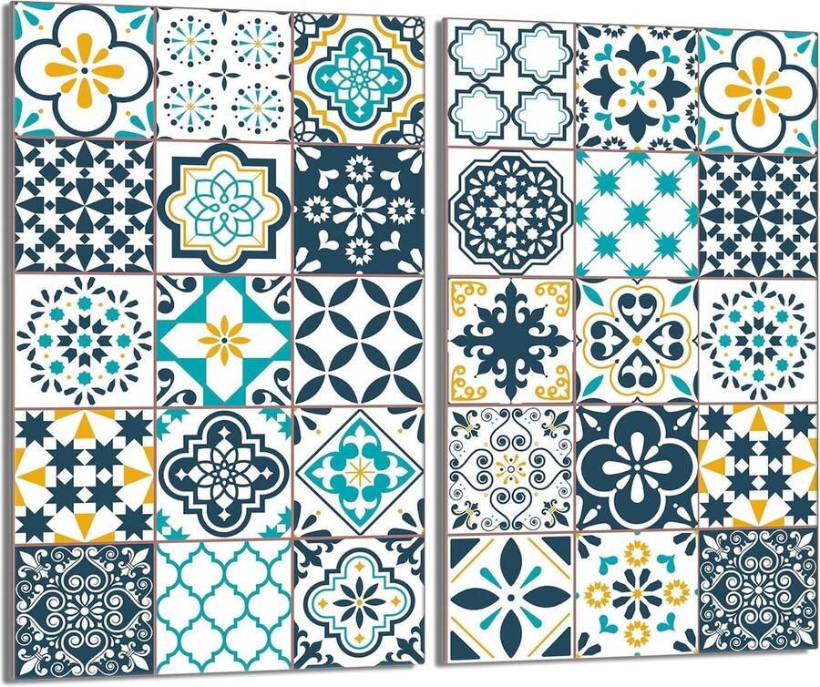 Kookplaat Afdekplaat Snijplank Glas Keuken Beschermen Gehard Glas Mozaïek 30x52 cm Veelkleurig