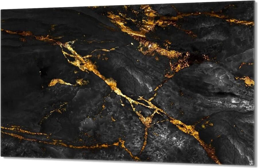 Kookplaat Afdekplaat Snijplank Glas Keuken Beschermen Krasbestendig & Hygiënisch 80x52 cm Marmer Look