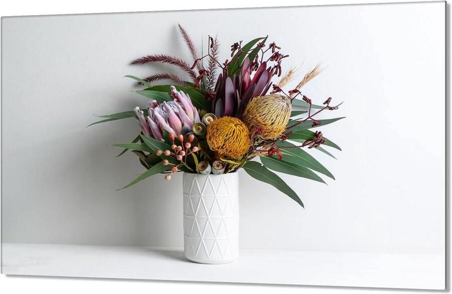 Kookplaat Afdekplaat Snijplank Werkblad Keuken Beschermen Gehard Glas 80x52 cm Bloemenprint