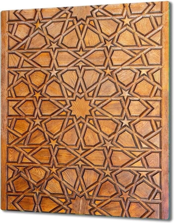 Kookplaat Afdekplaat Snijplank Werkbladbeschermer Keuken Beschermen Gehard Glas 40x52 cm Hout Patroon