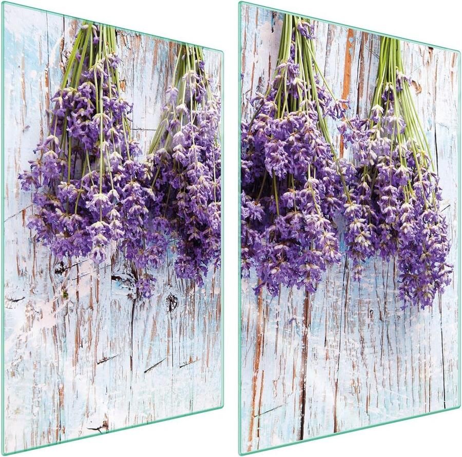 Kookplaat Afdekplaat Spatbescherming Glas Keuken Beschermen Gehard Glas 2x35x52 cm Multicolor