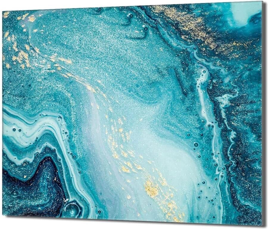 Kookplaat Afdekplaat Spatbescherming Glas Keuken Beschermen Gehard Glas 60x52 cm Marmer