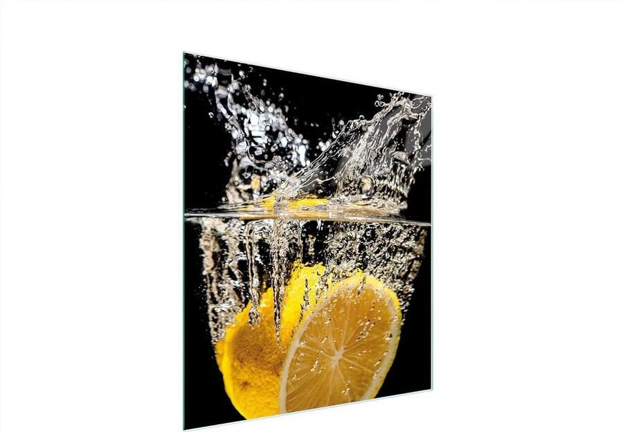 Kookplaat Afdekplaat Spatbescherming Glas Keuken Decoratie Krasbestendig Gehard Glas 45 x 52 cm Citroen Patroon