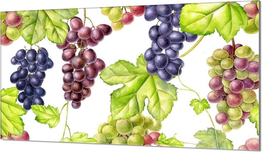 Kookplaat Afdekplaat Spatbescherming Glasplaat Keuken Beschermen Gehard Glas 90 x 52 cm Fruit Design