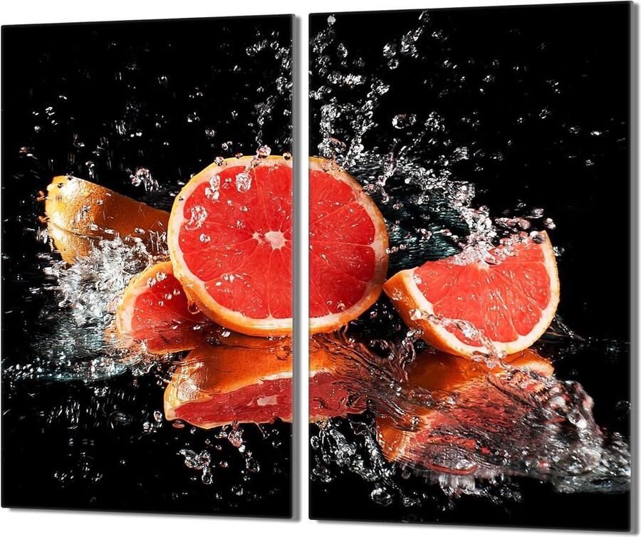 Kookplaat Afdekplaat Spatbord Glas Keuken Beschermen Dubbel Delig 30x52 cm Decoratief