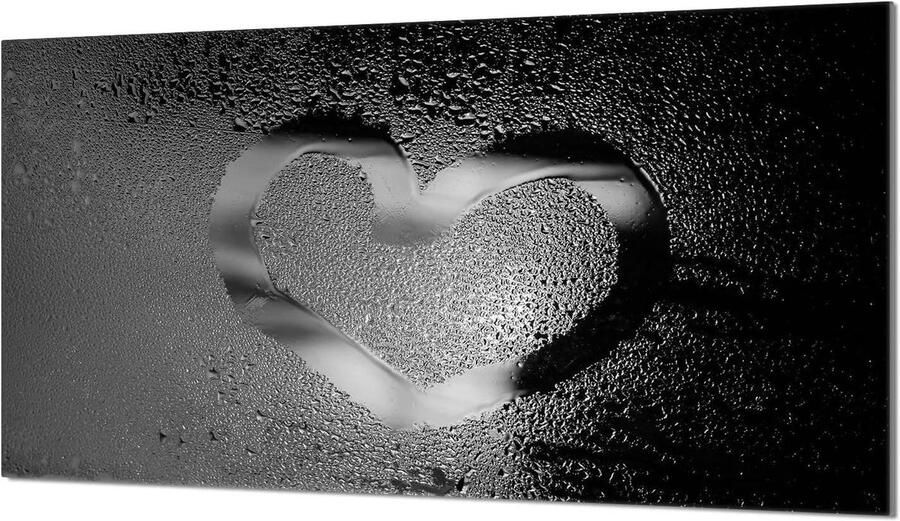 Kookplaat Afdekplaat Spatbord Glas Keuken Decoratie Gehard Glas 90 x 52 cm Hartjes Print
