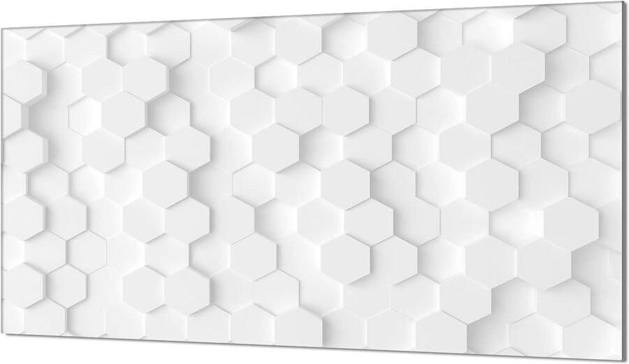 Kookplaat Afdekplaat Spatbord Glas Keuken Werkblad Gehard Glas 90x52 cm Wit