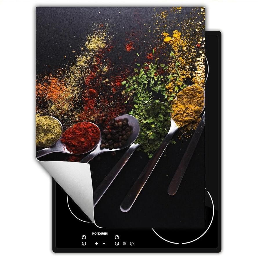 Kookplaat Afdekplaat Werkblad Beschermer Aanrecht Vergroten Krasvrij Werkoppervlak 40x52 cm Spices spoons