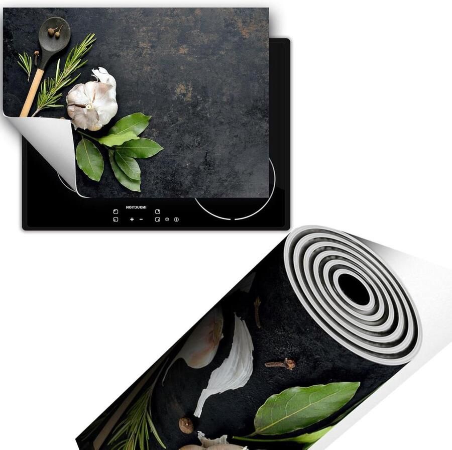 Kookplaat Afdekplaat Werkblad Beschermer Extra Werkruimte Afrolbaar en Krasbestendig 70 x 52 cm Herbal Slate