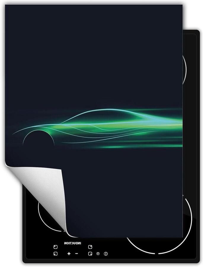 Kookplaat Afdekplaat Werkblad Beschermer Extra Werkruimte Creëren Krasbestendig Vinyl 40x52 cm Groene Auto