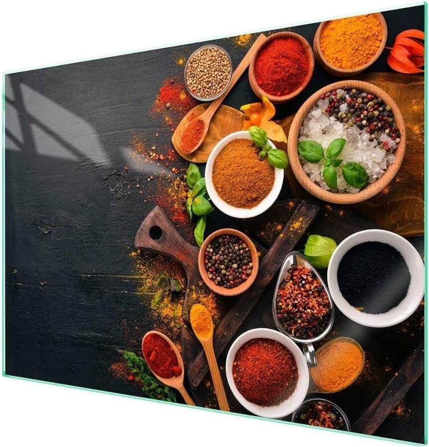 Kookplaat Afdekplaat Werkblad Beschermer Keuken Decoratie Gehard Glas 70 x 52 cm Veelkleurig