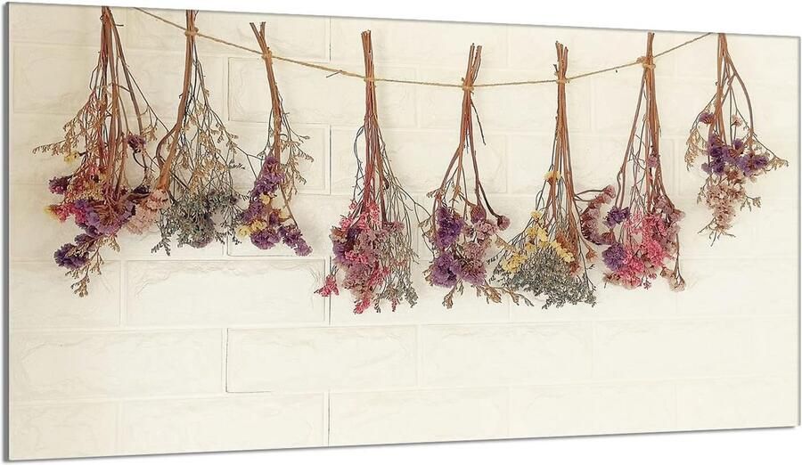 Kookplaat Afdekplaat Werkblad Beschermer Keuken Decoratie Gehard Glas 90 x 52 cm Bloemen