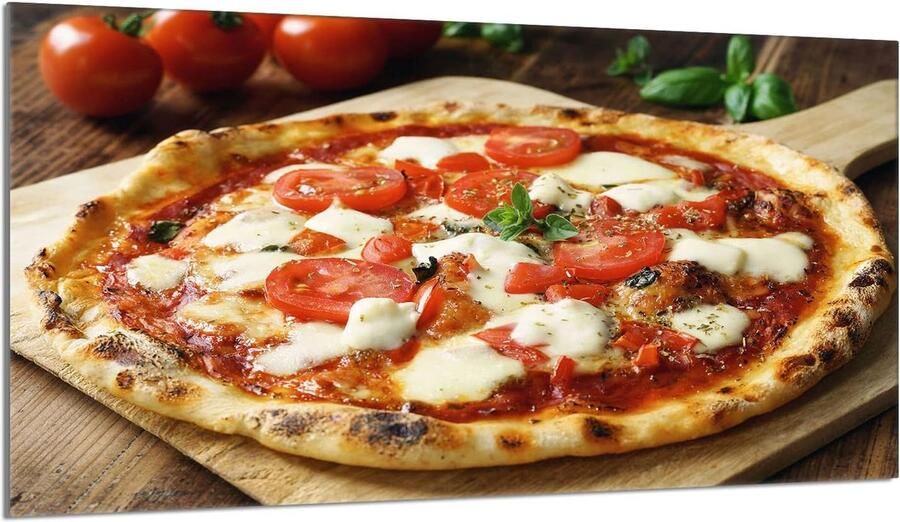 Kookplaat Afdekplaat Werkblad Beschermer Keuken Decoratie Gehard Glas 90 x 52 cm PIZZA