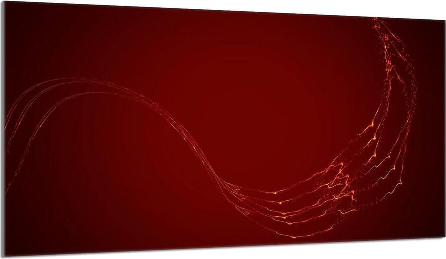 Kookplaat Afdekplaat Werkblad Beschermer Keuken Decoratie Gehard Glas 90 x 52 cm Rood