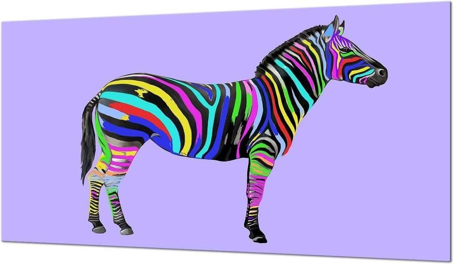 Kookplaat Afdekplaat Werkblad Beschermer Keuken Decoratie Gehard Glas 90 x 52 cm Zebra Print