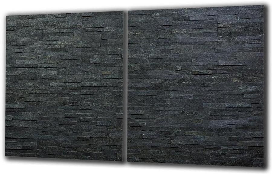Kookplaat Afdekplaat Werkblad Beschermer Keuken Organisatie Veiligheidsglas 4mm 80x52 cm Zwart