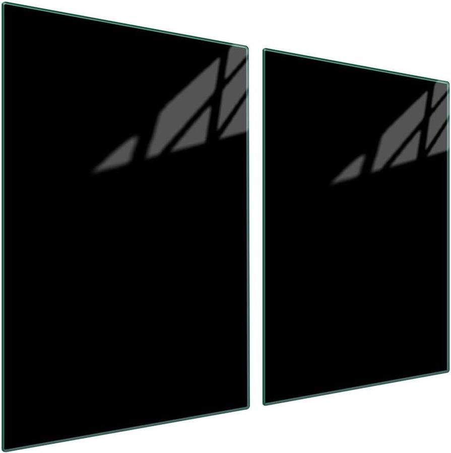 Kookplaat Afdekplaat Werkblad Beschermer Keuken Verfraaien Gehard Glas 45 x 52 cm Zwart