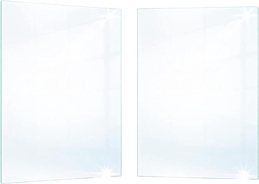 Kookplaat Afdekplaat Werkblad Beschermer Koken en Snijden Gehard Glas 52x75 cm Transparant