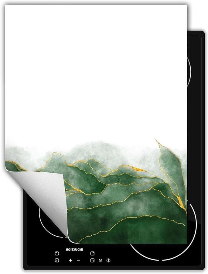 Kookplaat Afdekplaat Werkbladbeschermer Extra Werkruimte Antislip Vinyl 40x52 cm Groen Wit