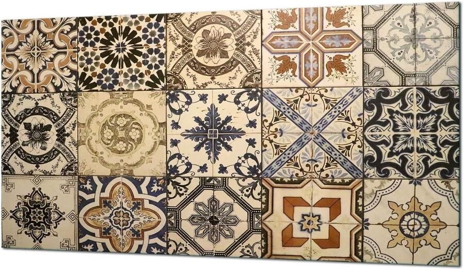 Kookplaat Afdekplaat Werkbladbeschermer Glas Keuken Beschermen Gehard Glas 90x52 cm Mozaïek