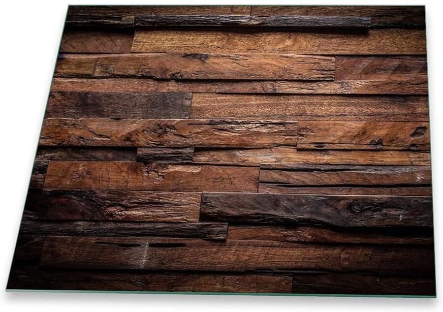 Kookplaat Afdekplaat Werkbladbeschermer Glas Keuken Organisatie Krasbestendig Veiligheidsglas 60x52 cm Bruin